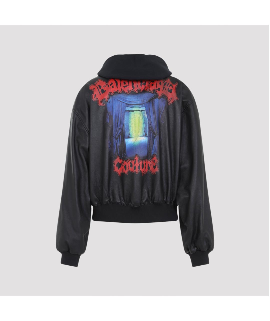 BALENCIAGA Черная кожаная куртка, фото 2