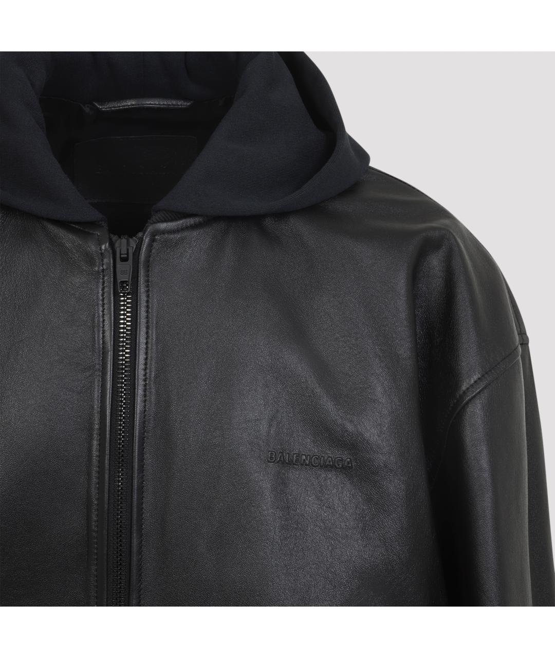 BALENCIAGA Черная кожаная куртка, фото 3