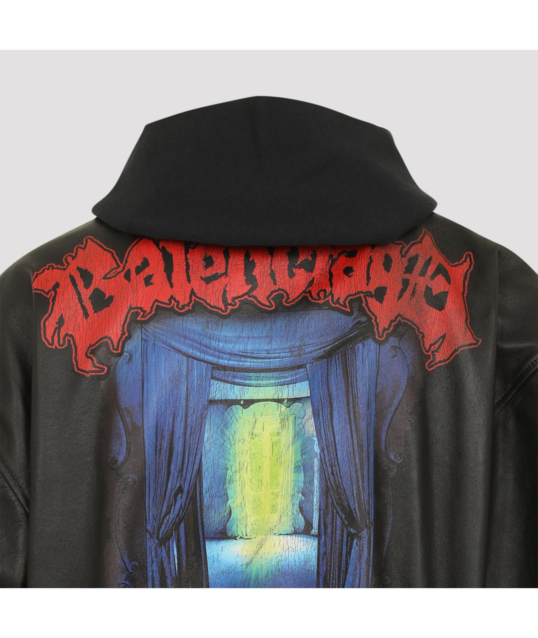 BALENCIAGA Черная кожаная куртка, фото 4