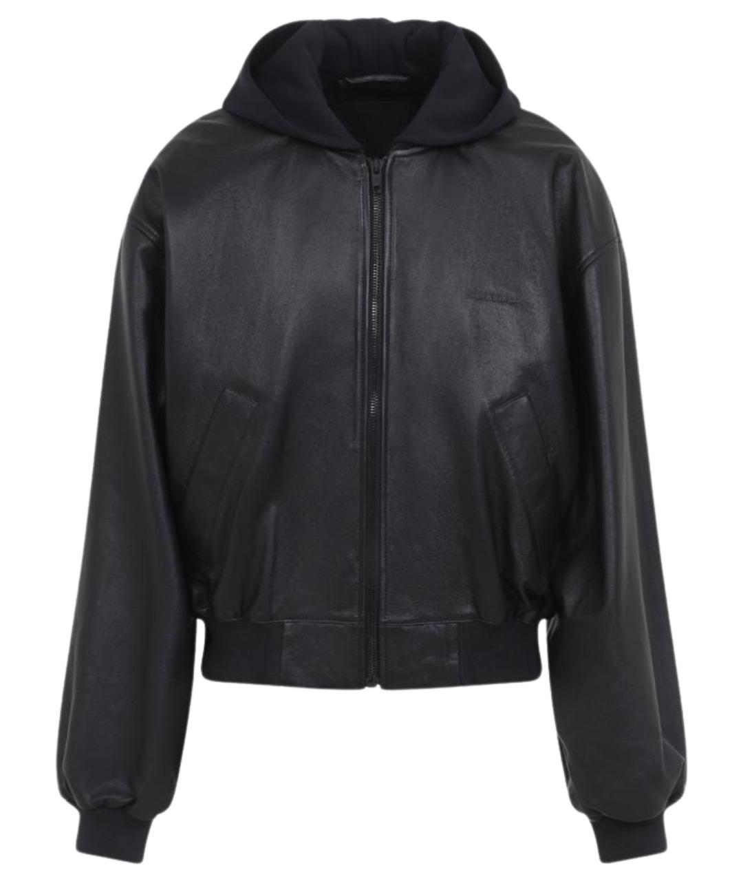 BALENCIAGA Черная кожаная куртка, фото 1