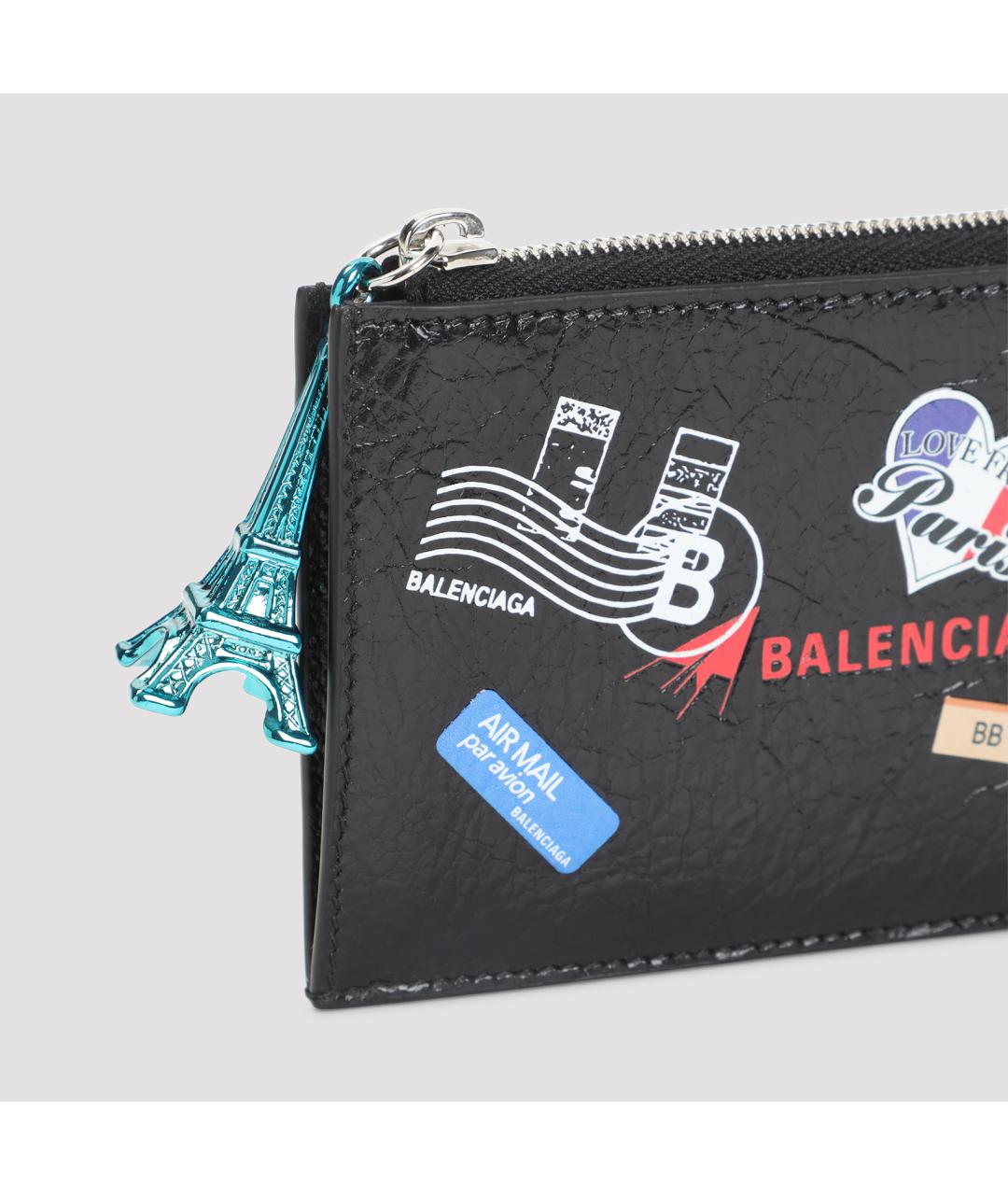 BALENCIAGA Черный кожаный кардхолдер, фото 3
