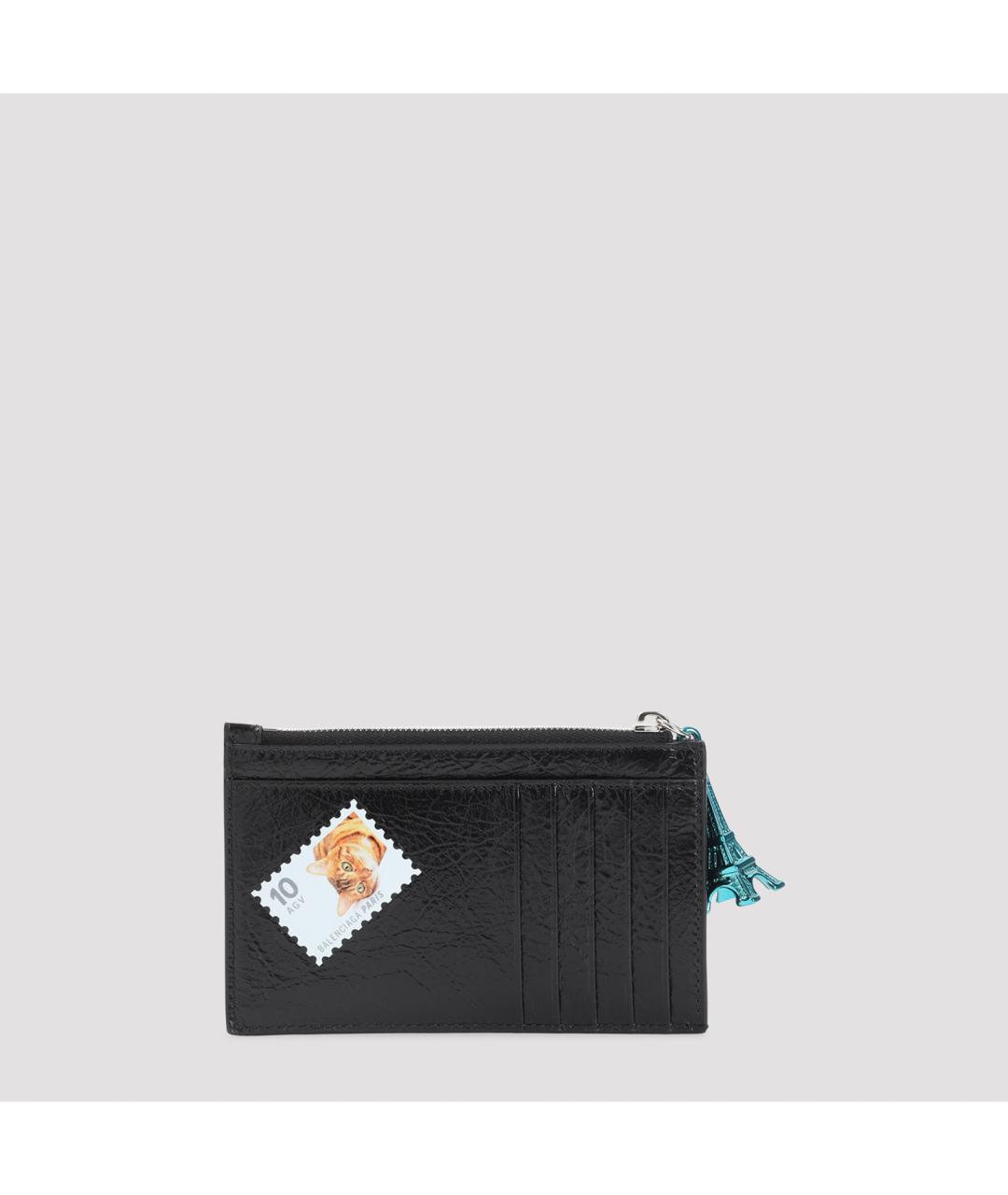 BALENCIAGA Черный кожаный кардхолдер, фото 4