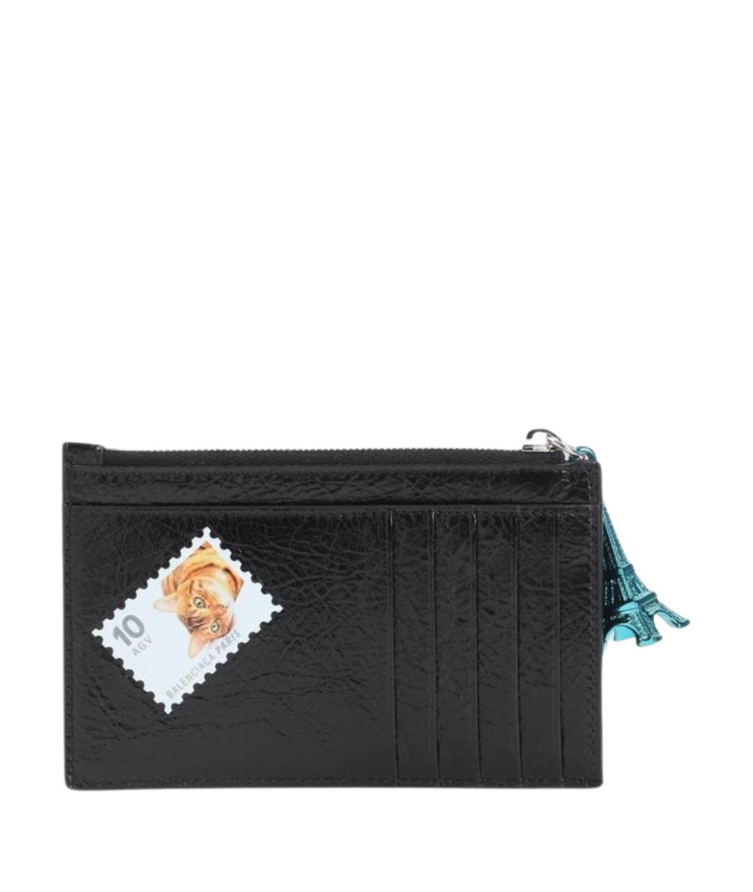 BALENCIAGA Черный кожаный кардхолдер, фото 1