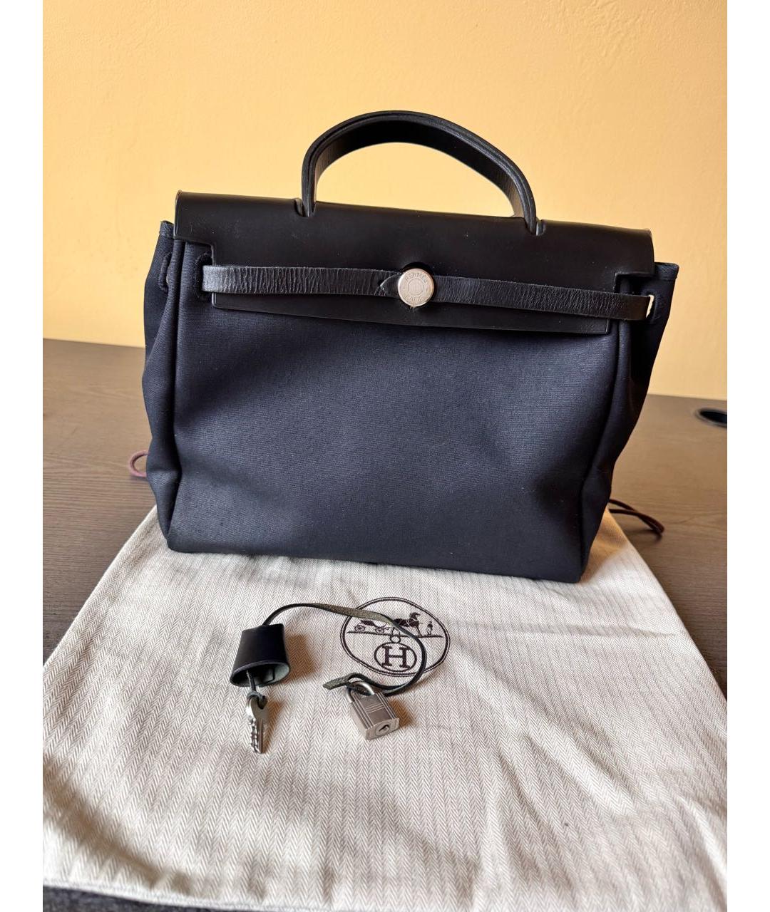 HERMES Черная тканевая сумка через плечо, фото 4