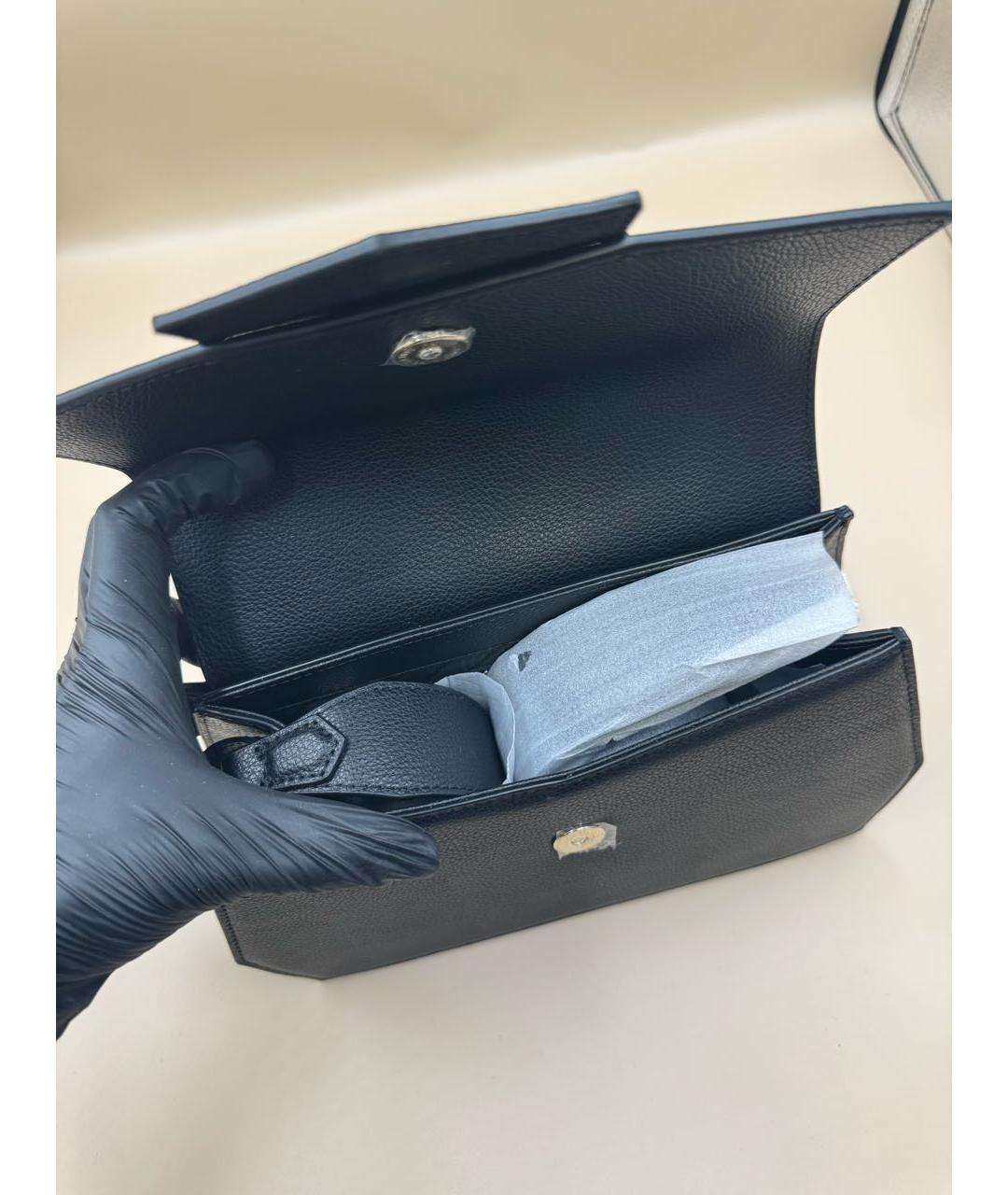 PATRIZIA PEPE Черная кожаная сумка через плечо, фото 6