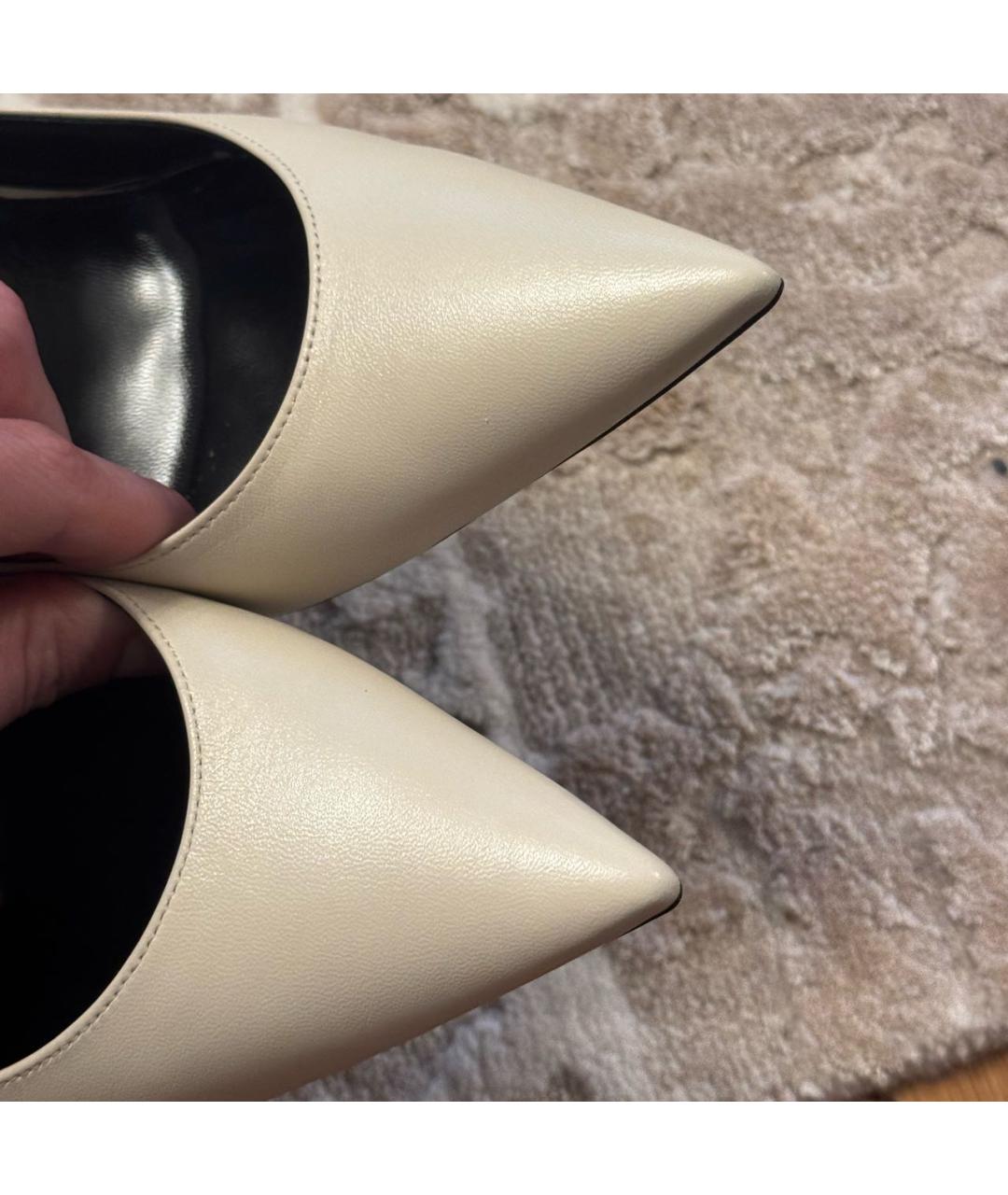 SAINT LAURENT Белые кожаные туфли, фото 2