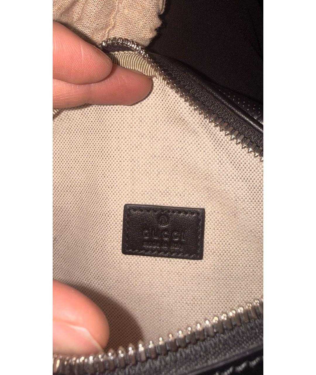 GUCCI Черная кожаная поясная сумка, фото 4