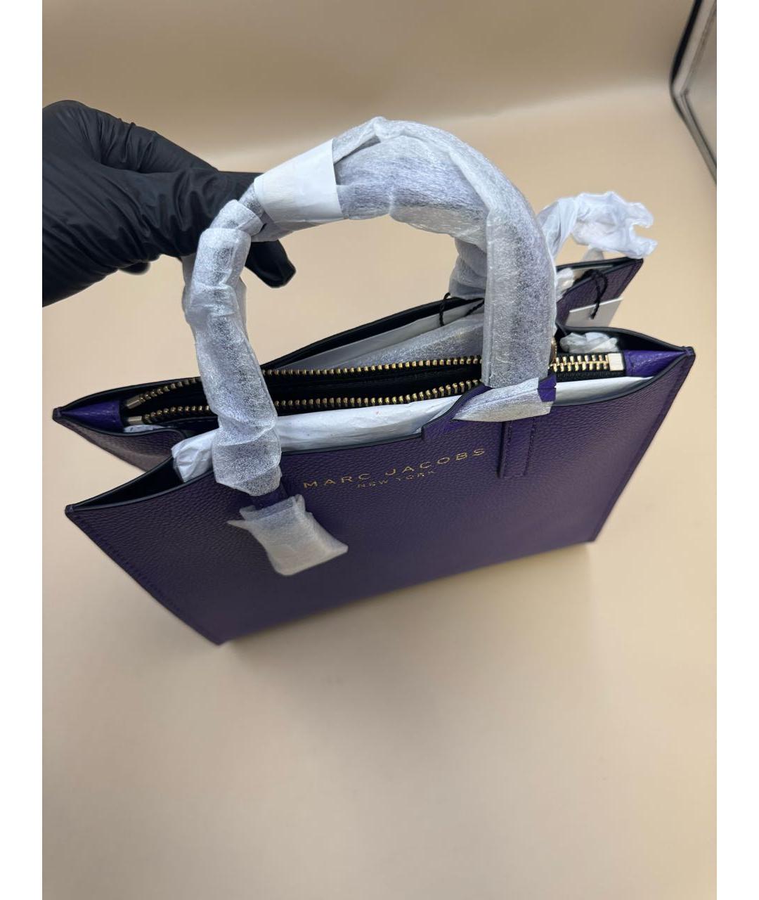 MARC JACOBS Фиолетовая кожаная сумка с короткими ручками, фото 6