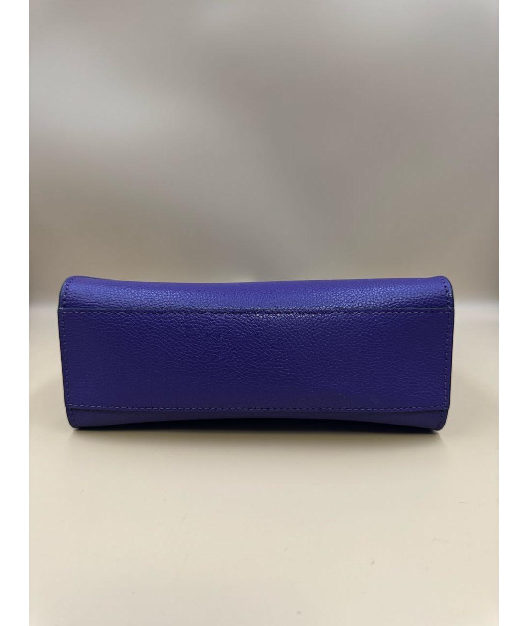 MARC JACOBS Фиолетовая кожаная сумка с короткими ручками, фото 5