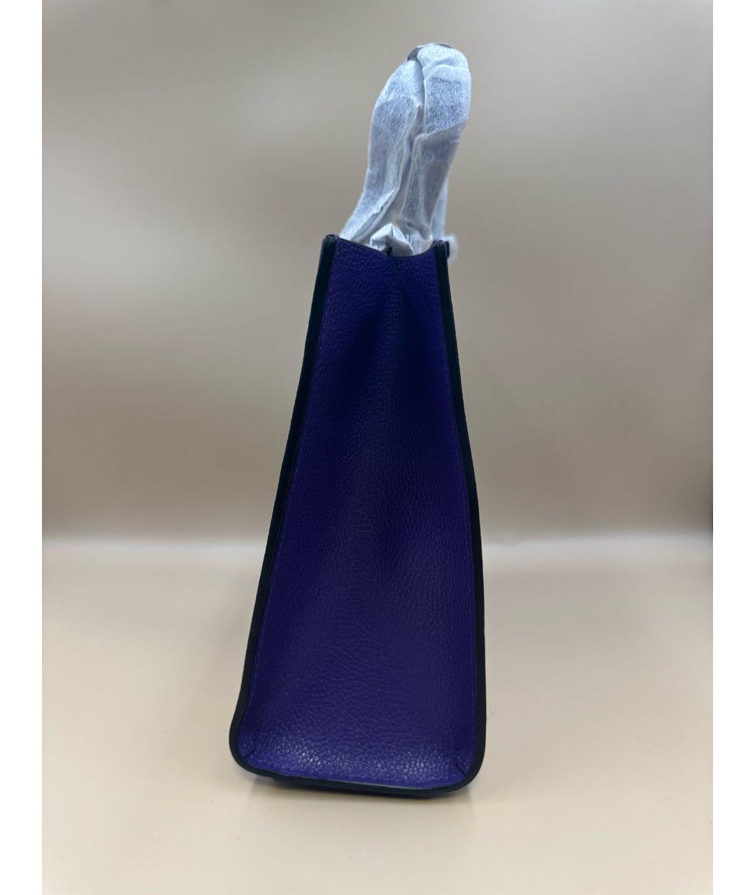 MARC JACOBS Фиолетовая кожаная сумка с короткими ручками, фото 4