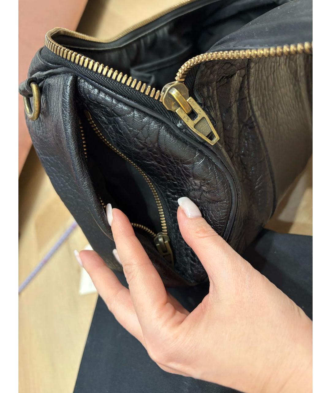 ALEXANDER WANG Черная кожаная сумка через плечо, фото 5