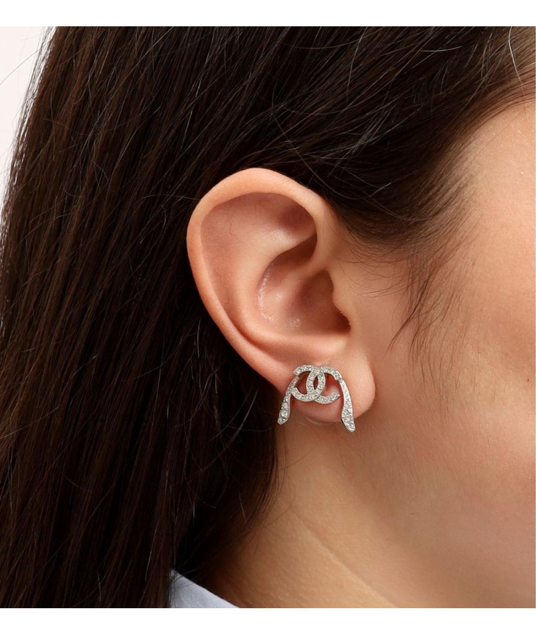 CHANEL Серебряные металлические серьги, фото 2