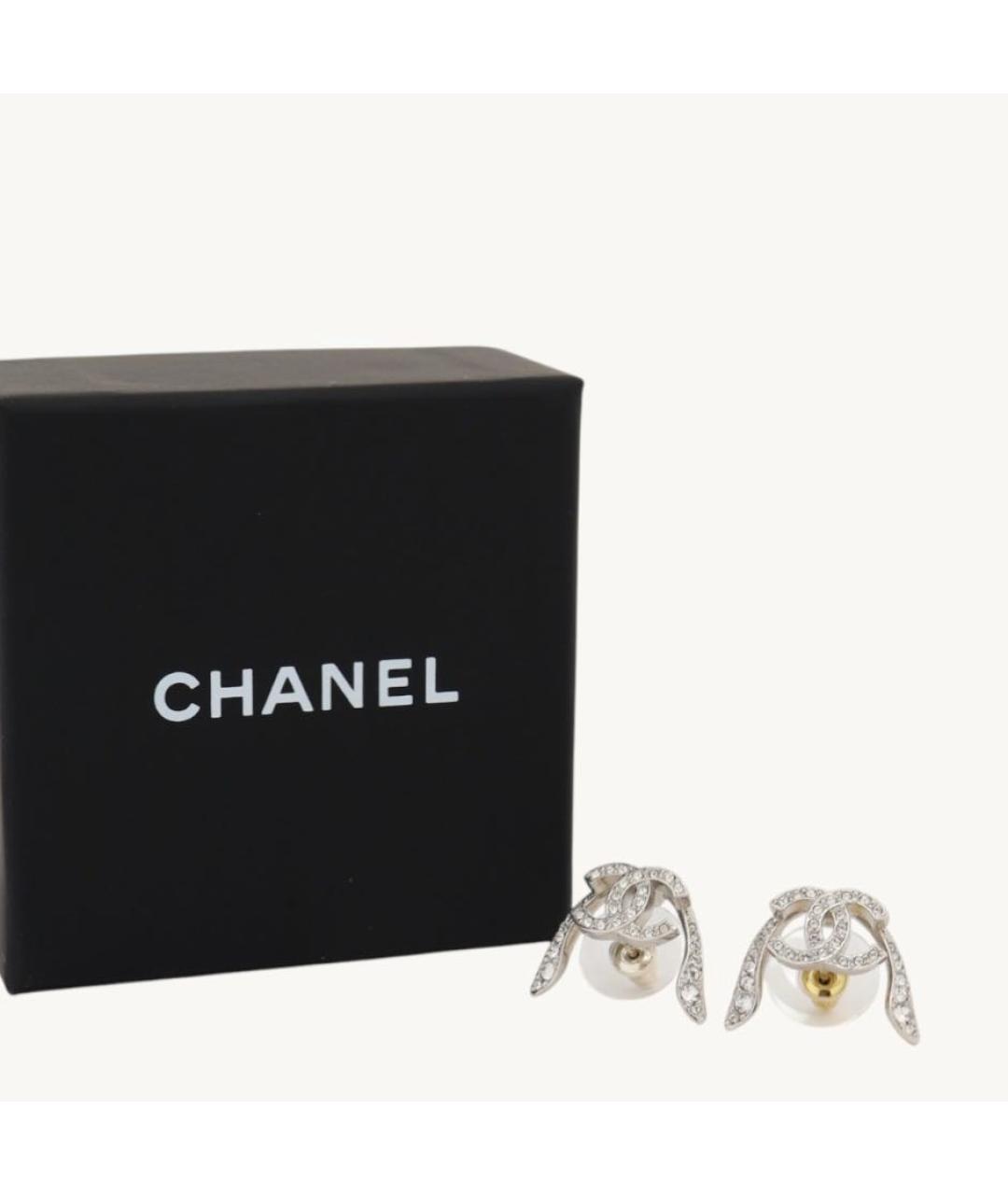 CHANEL Серебряные металлические серьги, фото 3