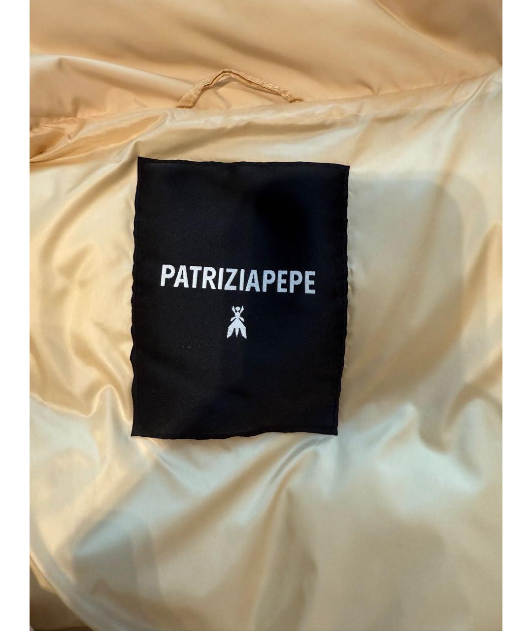 PATRIZIA PEPE Бежевая полиэстеровая куртка, фото 3