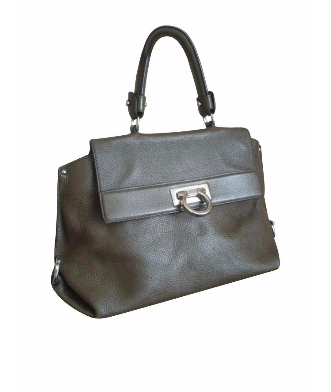 FERRAGAMO Коричневая кожаная сумка через плечо, фото 1