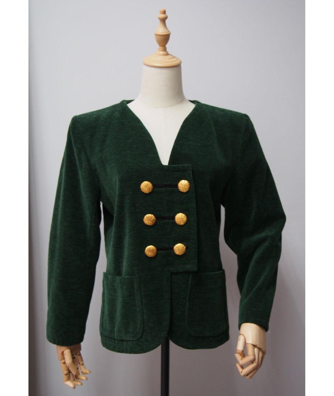 SAINT LAURENT Зеленый велюровый жакет/пиджак, фото 7