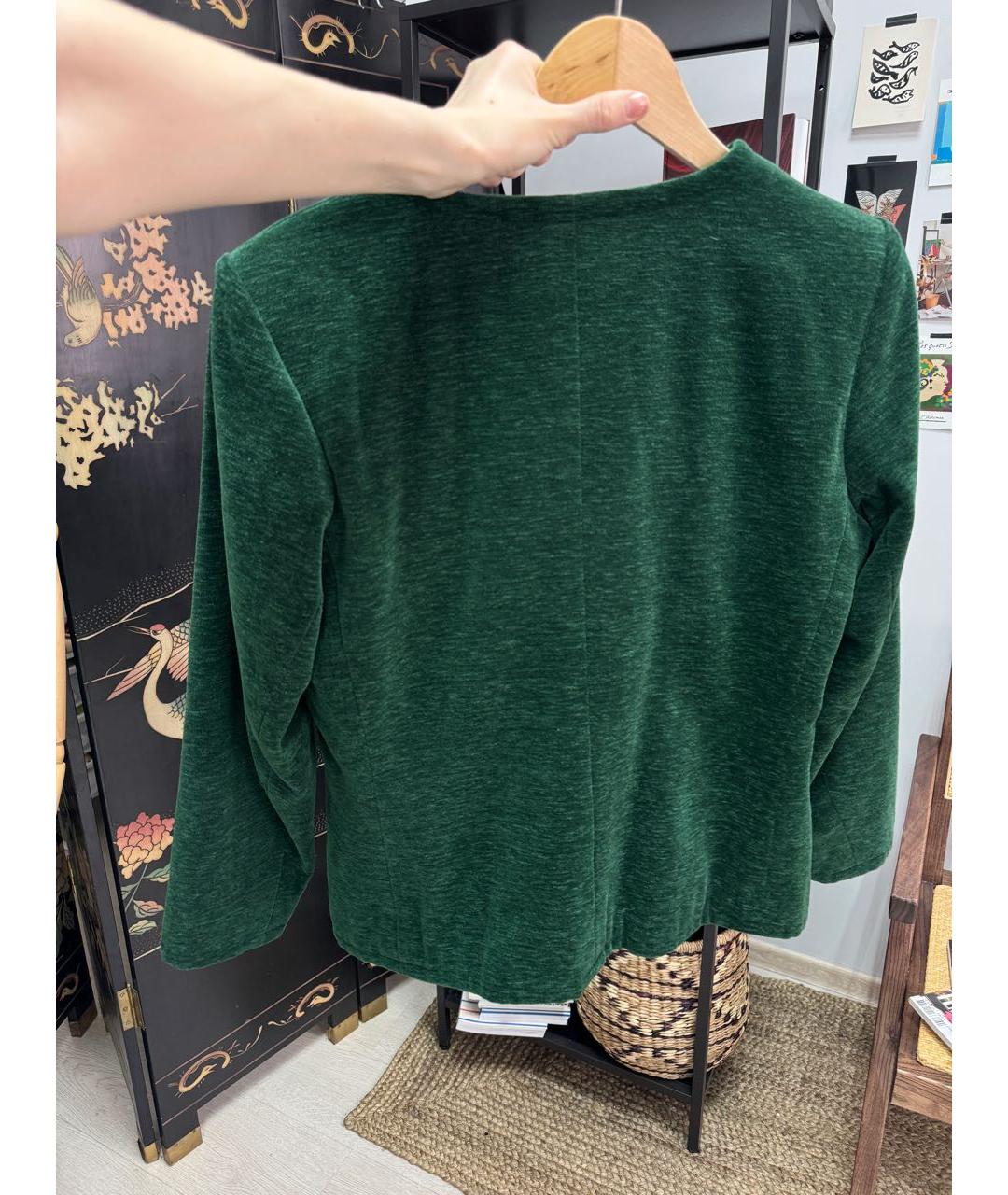 SAINT LAURENT Зеленый велюровый жакет/пиджак, фото 3