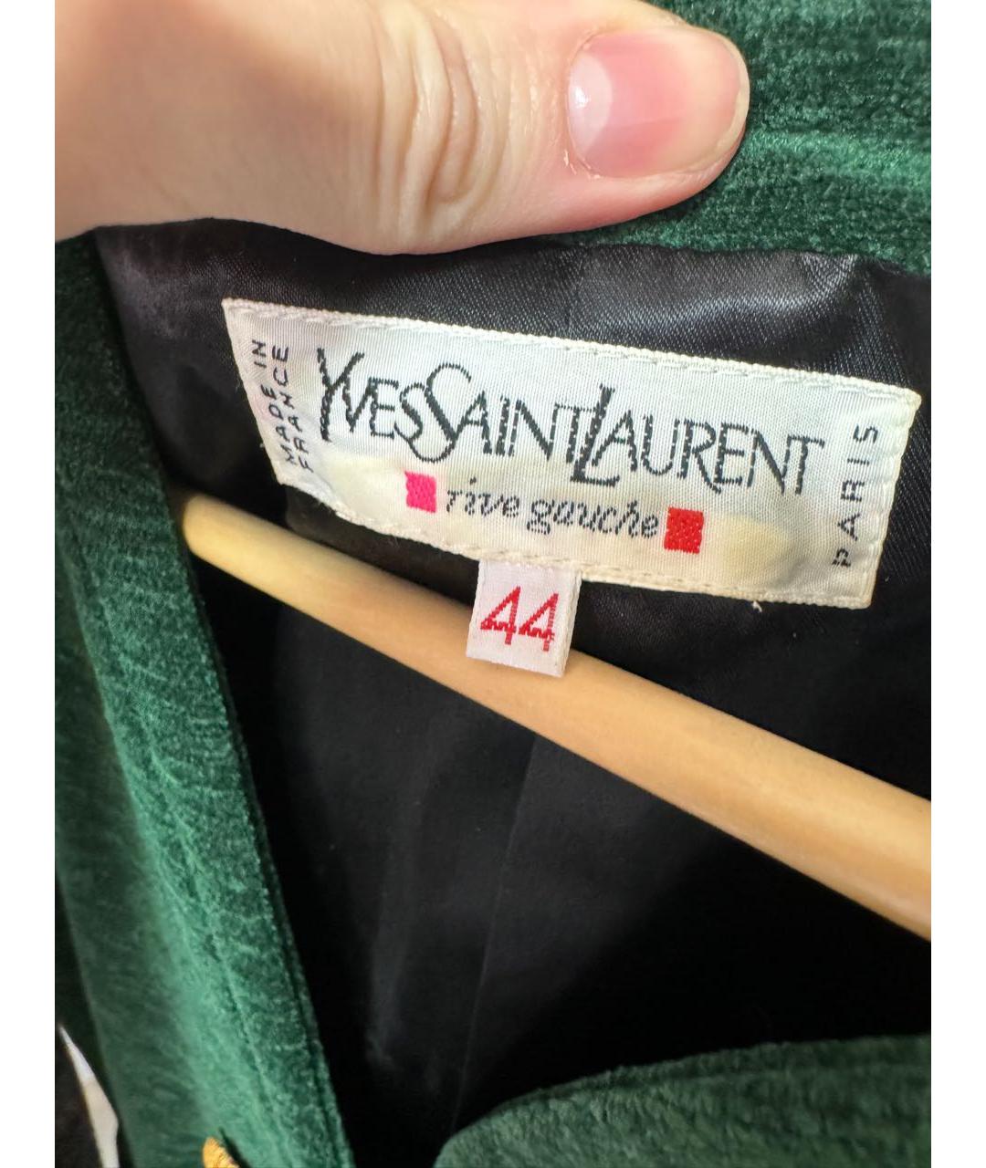 SAINT LAURENT Зеленый велюровый жакет/пиджак, фото 4