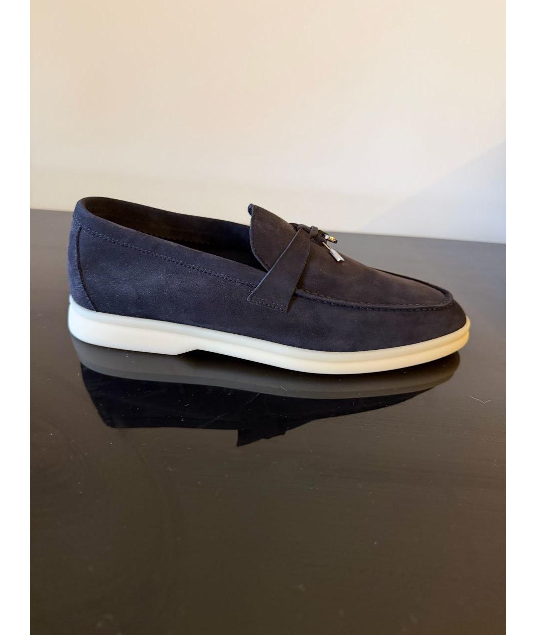 LORO PIANA Черные замшевые лоферы, фото 5