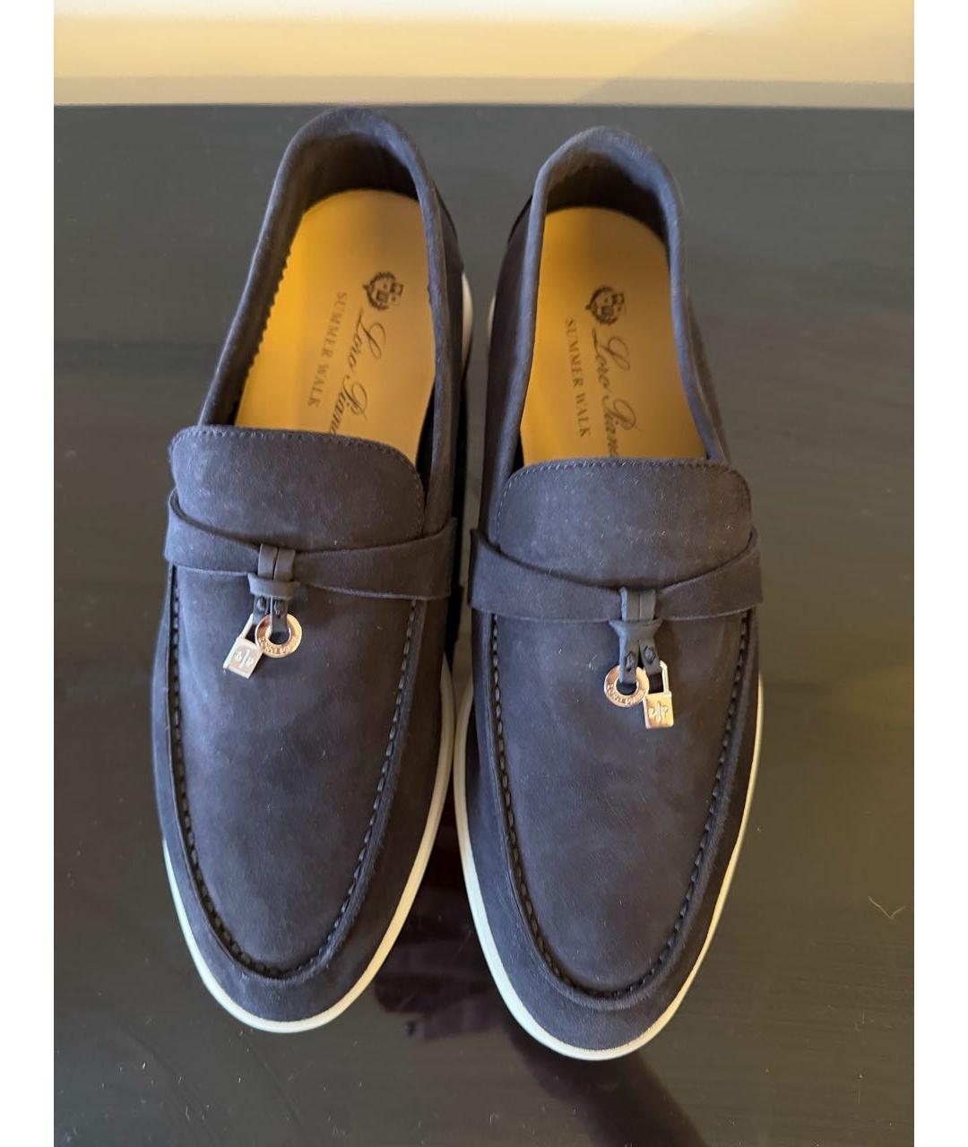 LORO PIANA Черные замшевые лоферы, фото 2