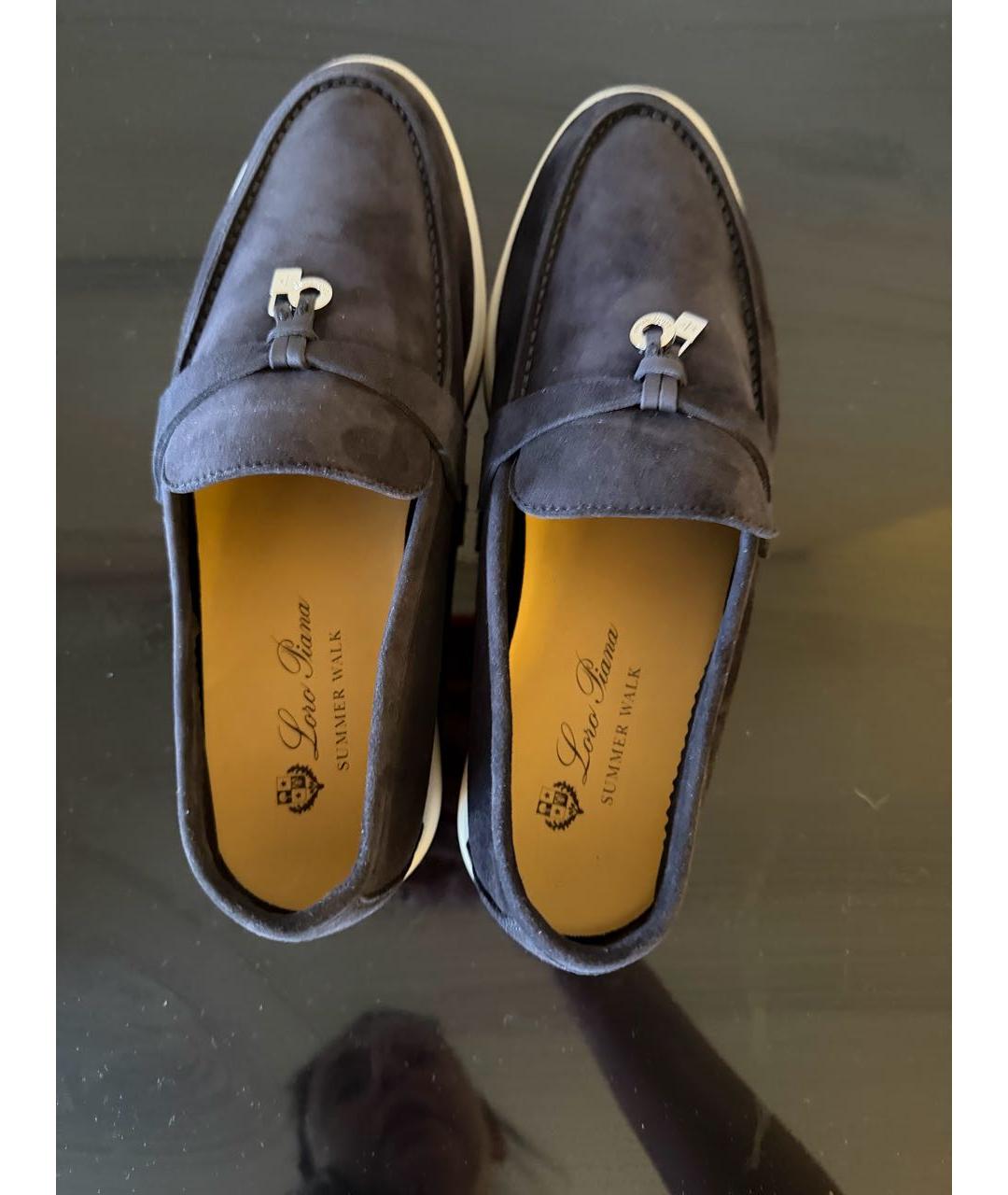 LORO PIANA Черные замшевые лоферы, фото 4