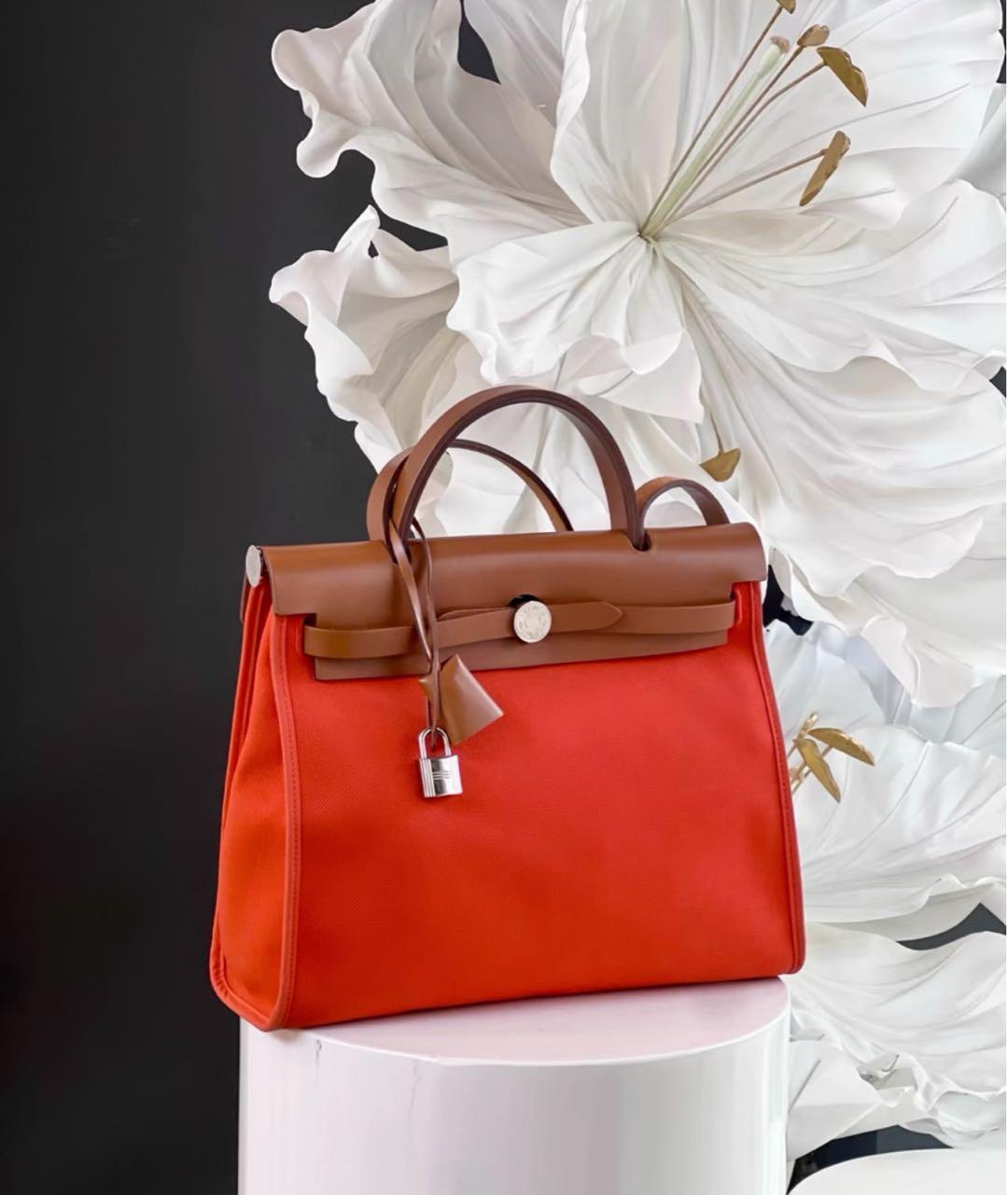 HERMES Красная тканевая сумка через плечо, фото 2