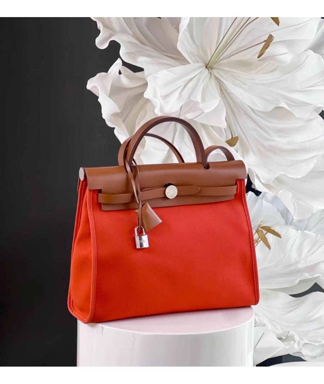 HERMES Красная тканевая сумка через плечо, фото 9