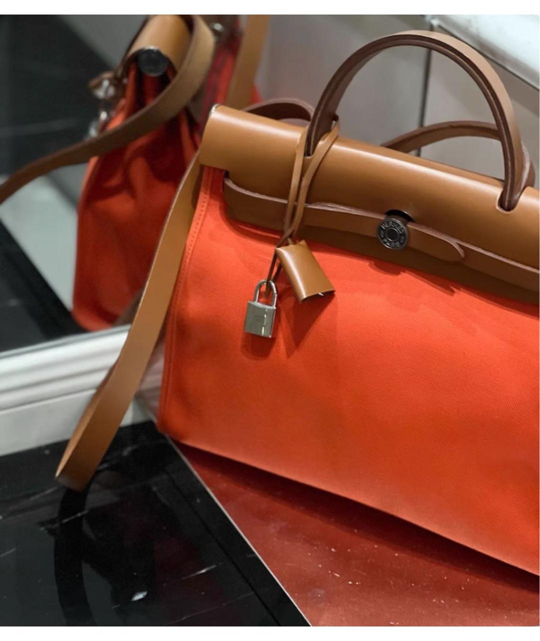 HERMES Красная тканевая сумка через плечо, фото 3