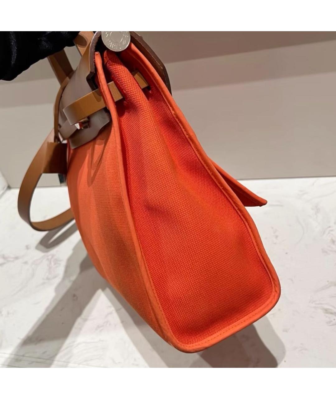 HERMES Красная тканевая сумка через плечо, фото 8