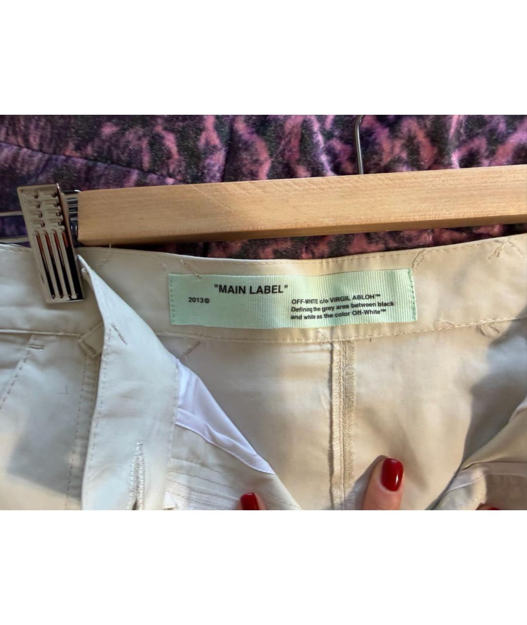 OFF-WHITE Белая хлопковая юбка мини, фото 3