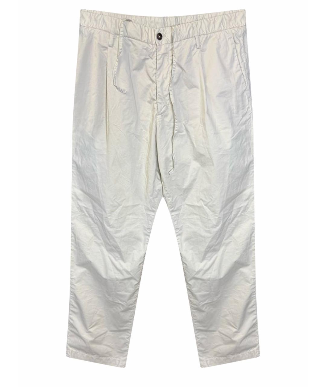 CORNELIANI Белые хлопко-эластановые повседневные брюки, фото 1