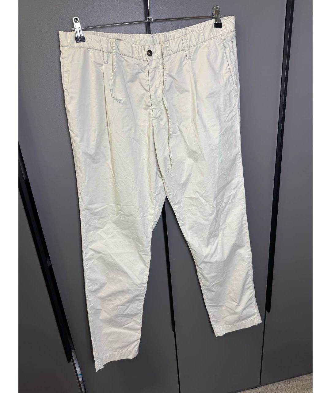 CORNELIANI Белые хлопко-эластановые повседневные брюки, фото 5