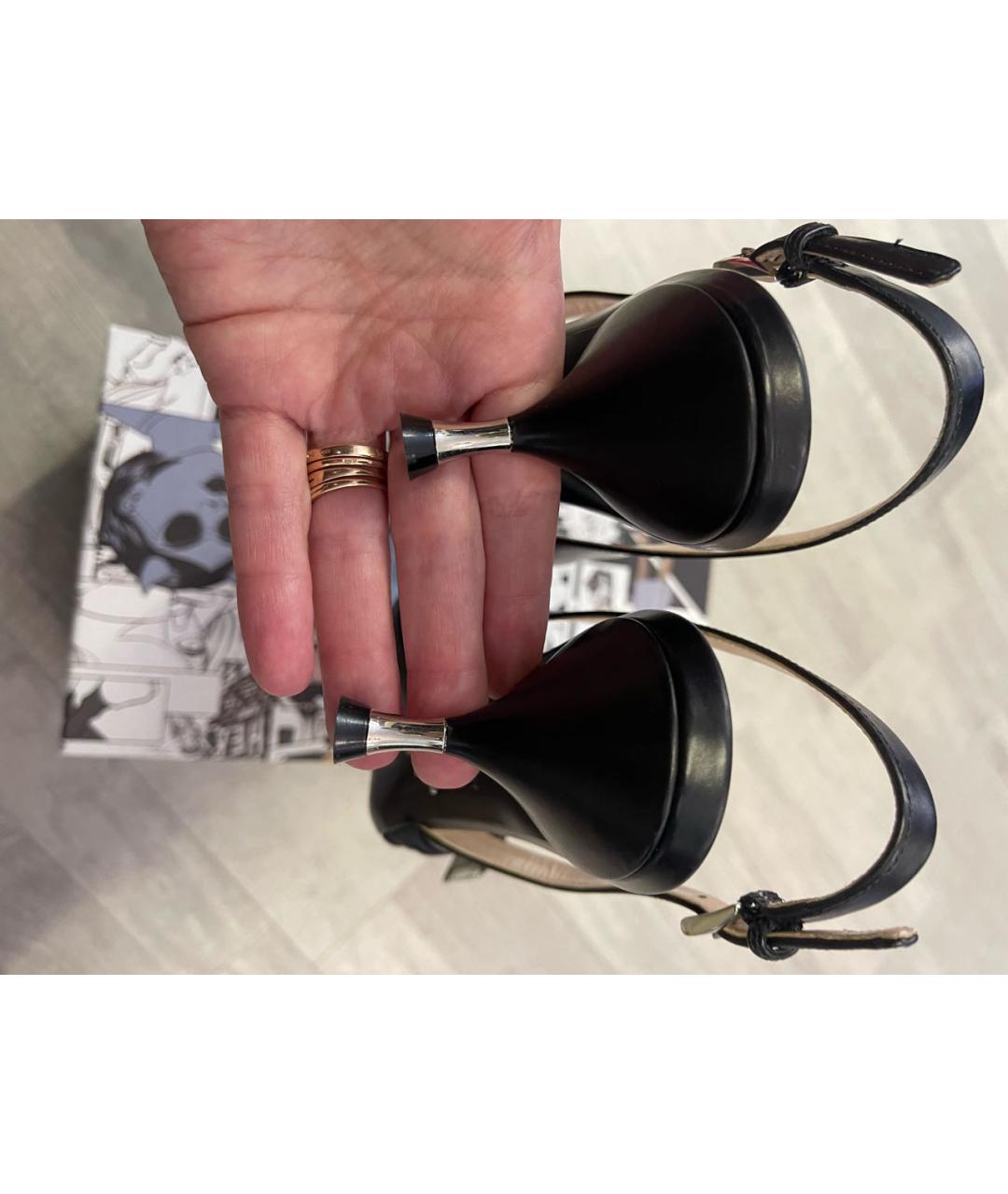 PRADA Черные лодочки на низком каблуке, фото 4