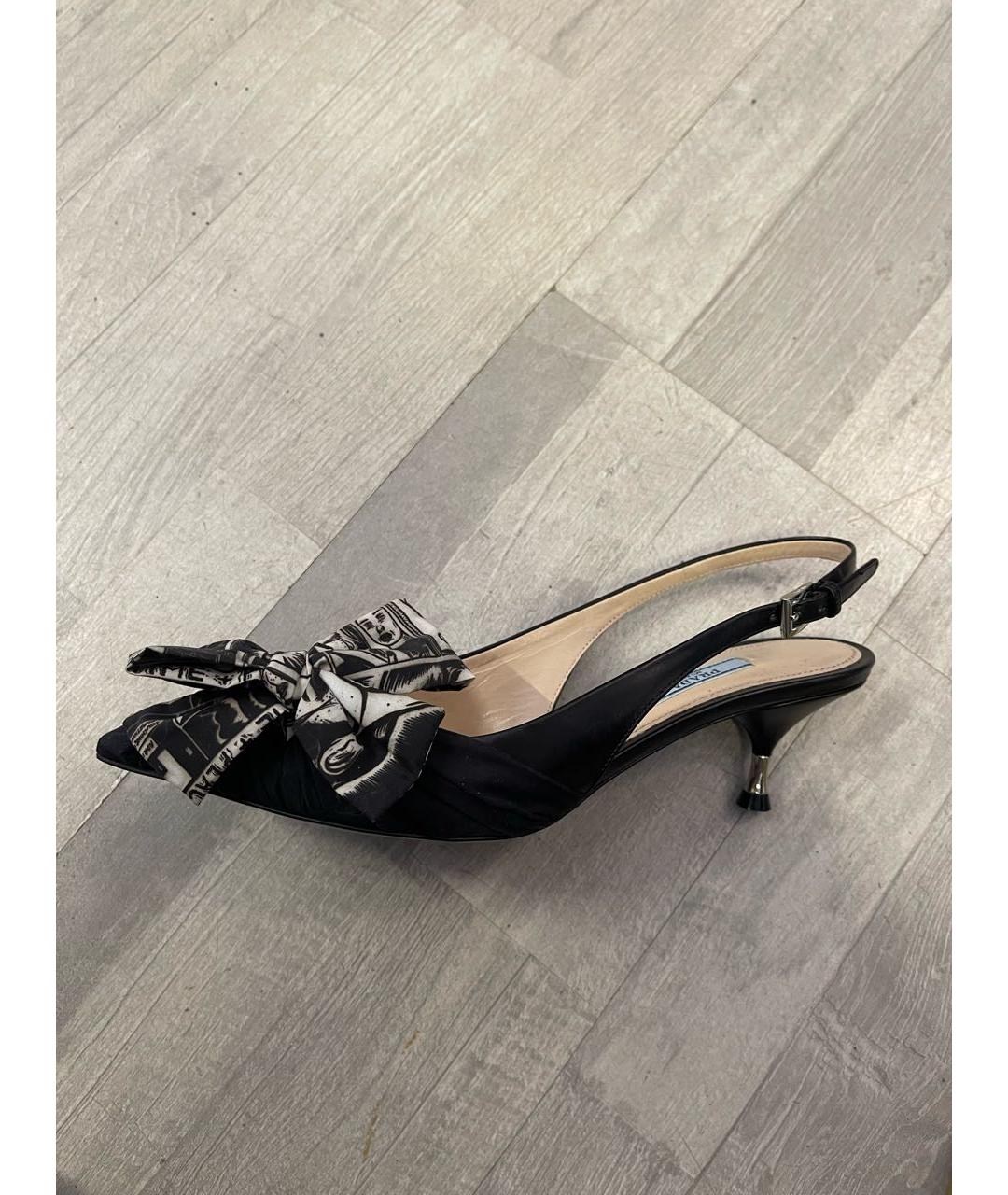 PRADA Черные лодочки на низком каблуке, фото 8