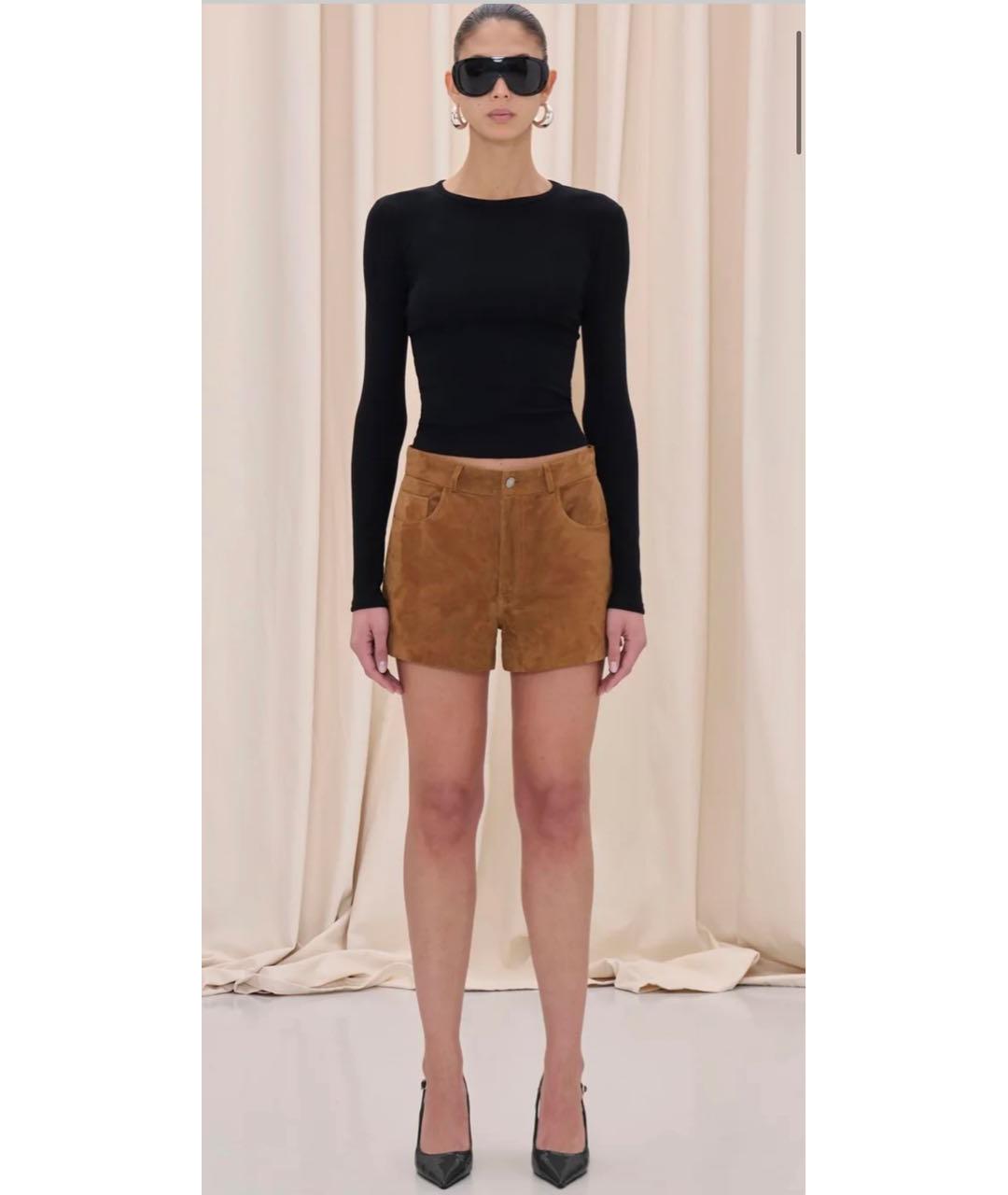 HAIKURE Коричневые замшевые шорты, фото 4