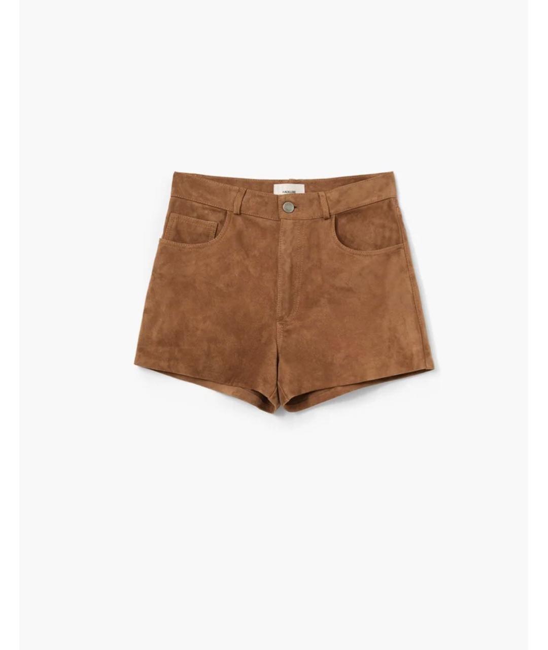 HAIKURE Коричневые замшевые шорты, фото 5