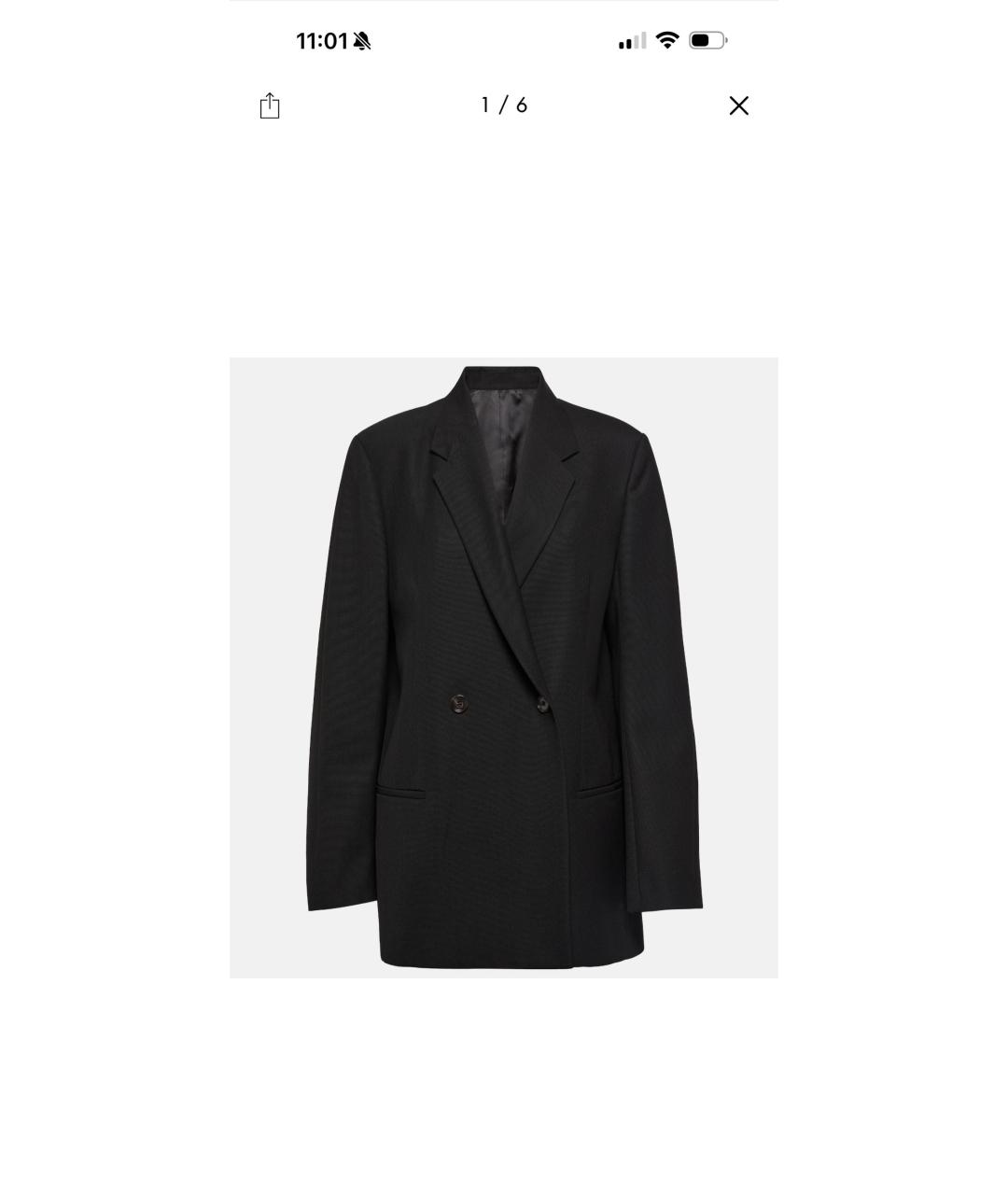 TOTEME Черный шерстяной жакет/пиджак, фото 8