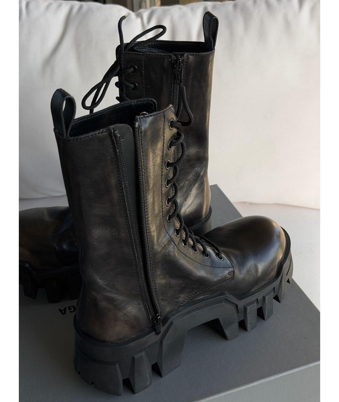 BALENCIAGA Коричневые ботинки из искусственной кожи, фото 4