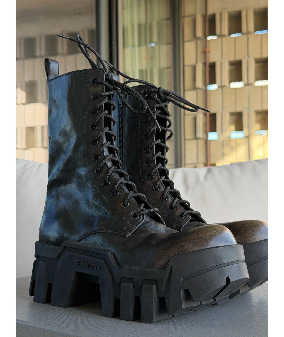 BALENCIAGA Коричневые ботинки из искусственной кожи, фото 6