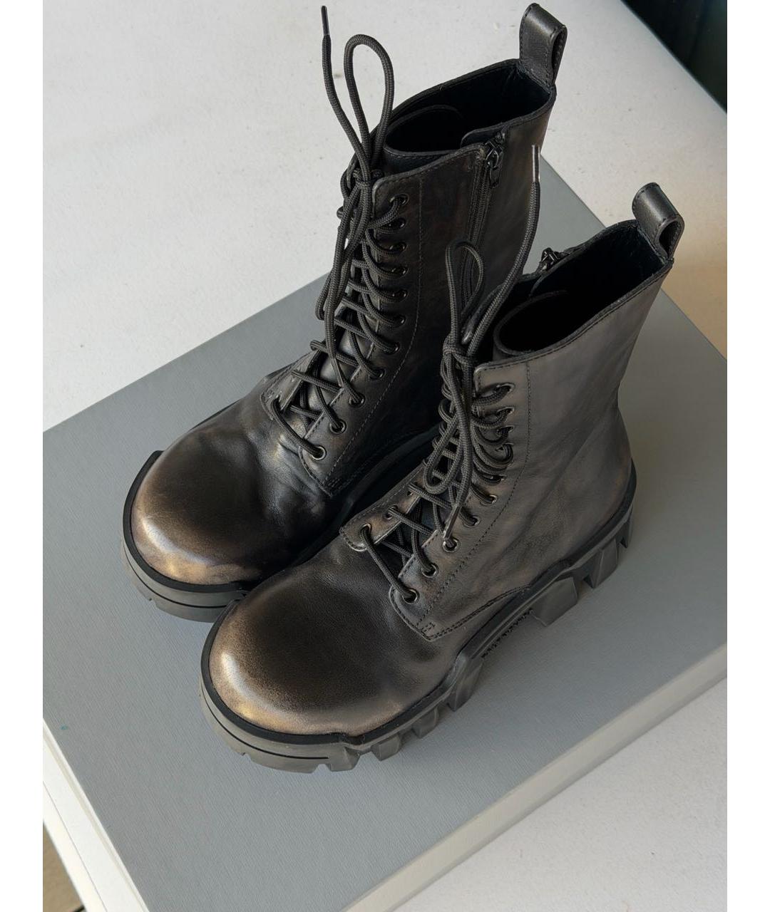 BALENCIAGA Коричневые ботинки из искусственной кожи, фото 2