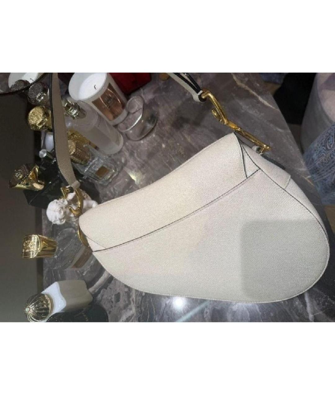 CHRISTIAN DIOR Бежевая кожаная сумка с короткими ручками, фото 3