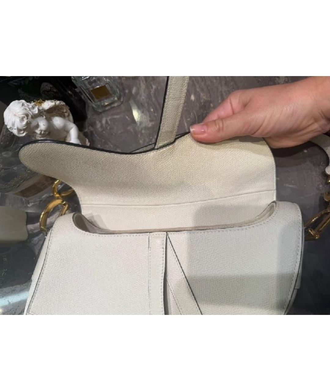 CHRISTIAN DIOR Бежевая кожаная сумка с короткими ручками, фото 4