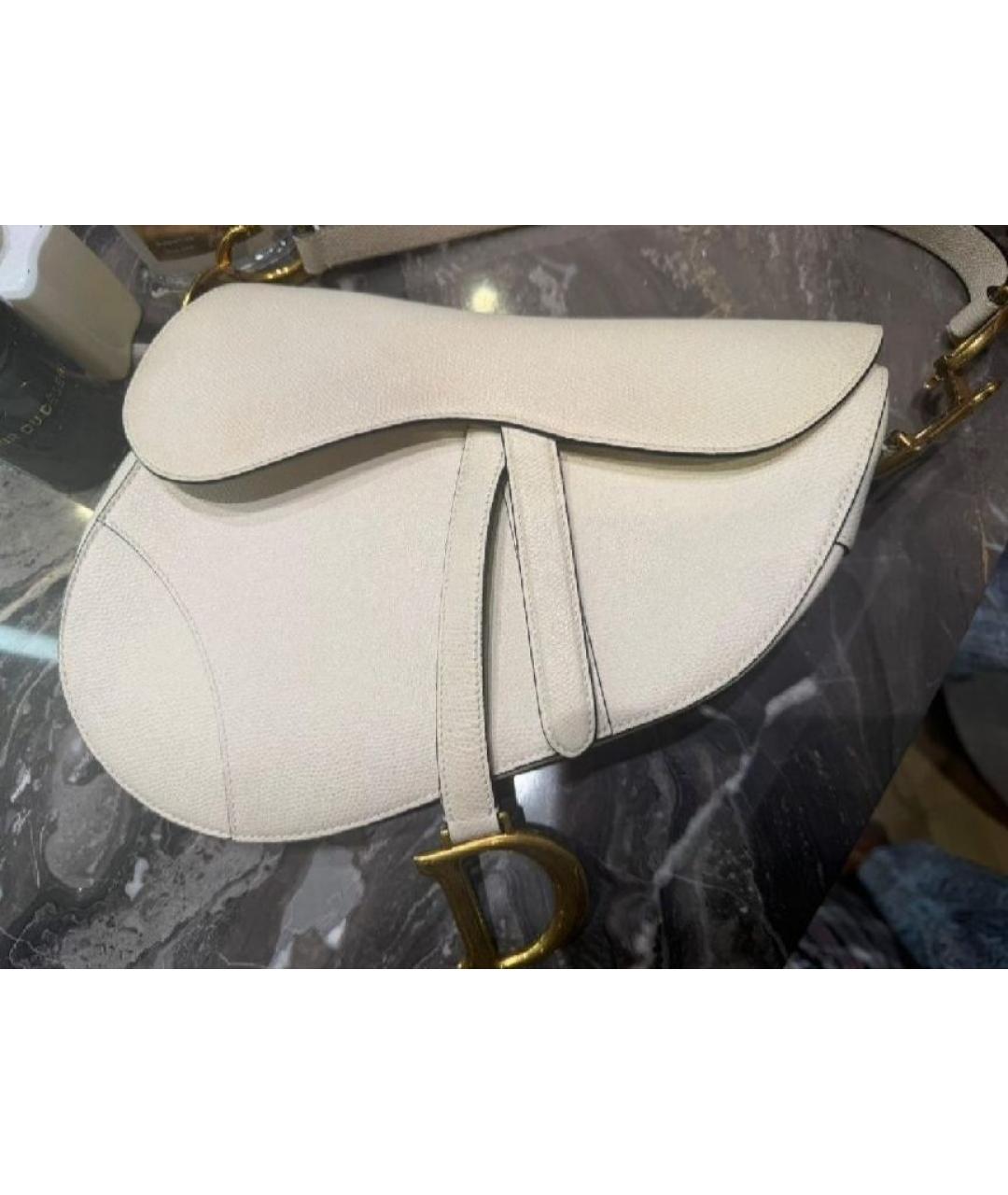 CHRISTIAN DIOR Бежевая кожаная сумка с короткими ручками, фото 2