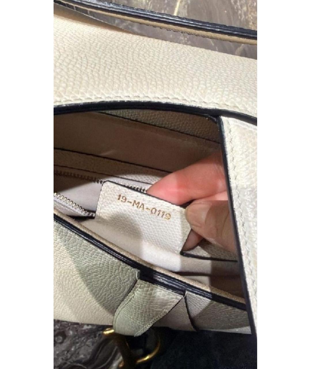CHRISTIAN DIOR Бежевая кожаная сумка с короткими ручками, фото 5