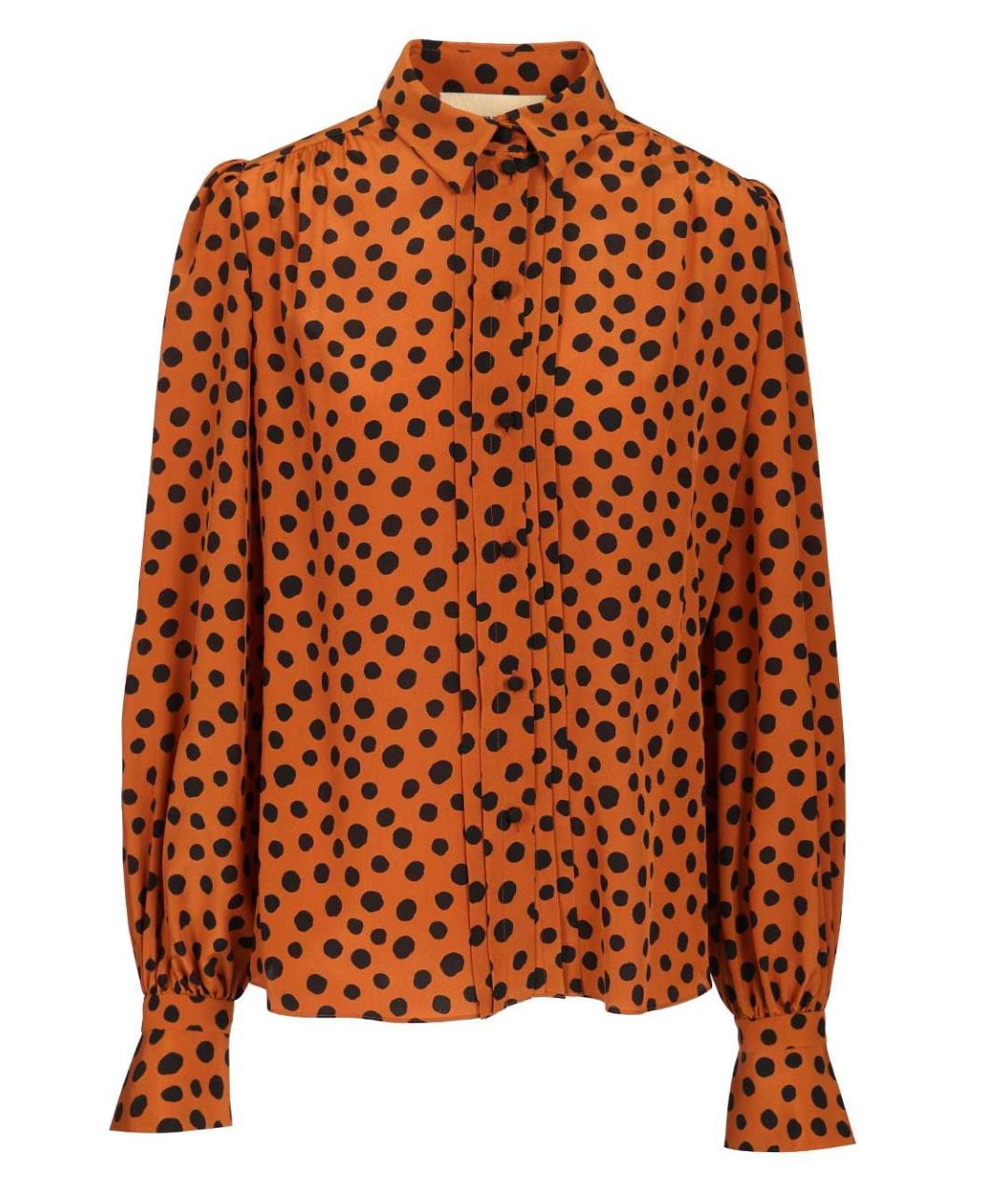 VALENTINO Коричневая шелковая рубашка, фото 1