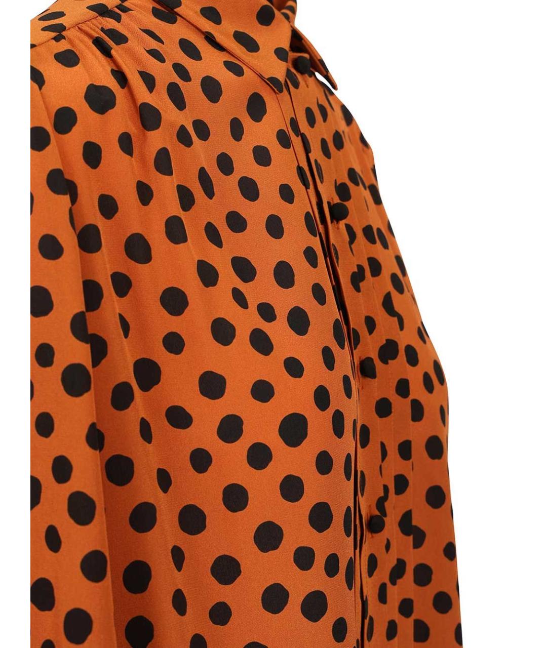 VALENTINO Коричневая шелковая рубашка, фото 5