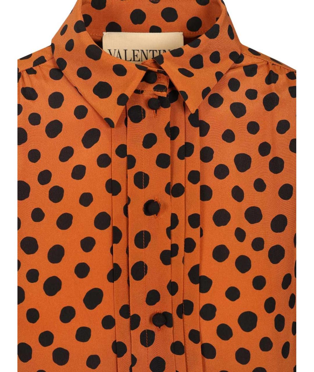 VALENTINO Коричневая шелковая рубашка, фото 4