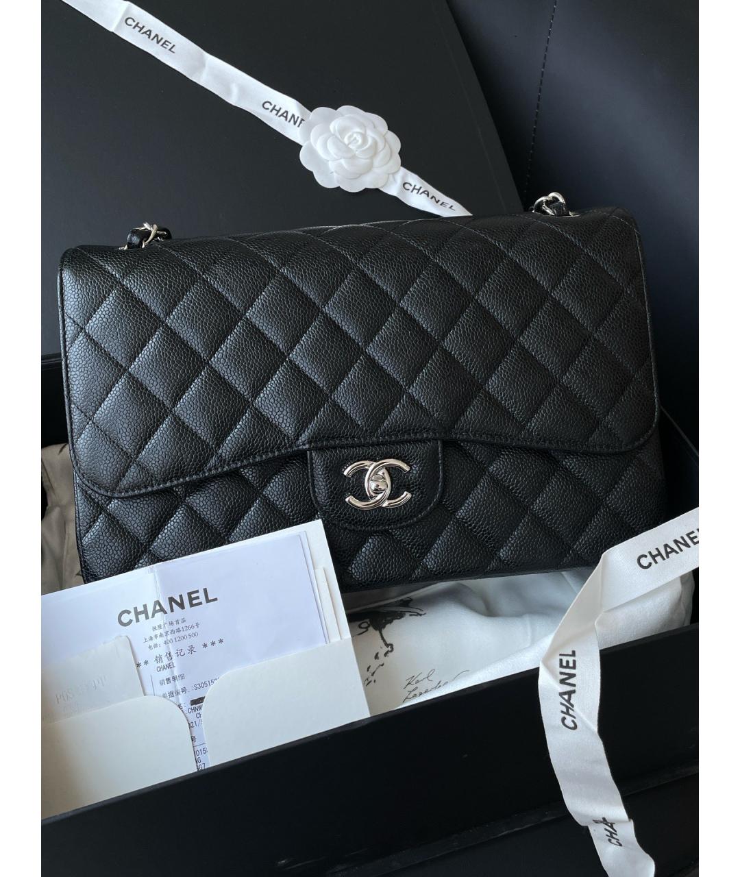 CHANEL Черная кожаная сумка через плечо, фото 2