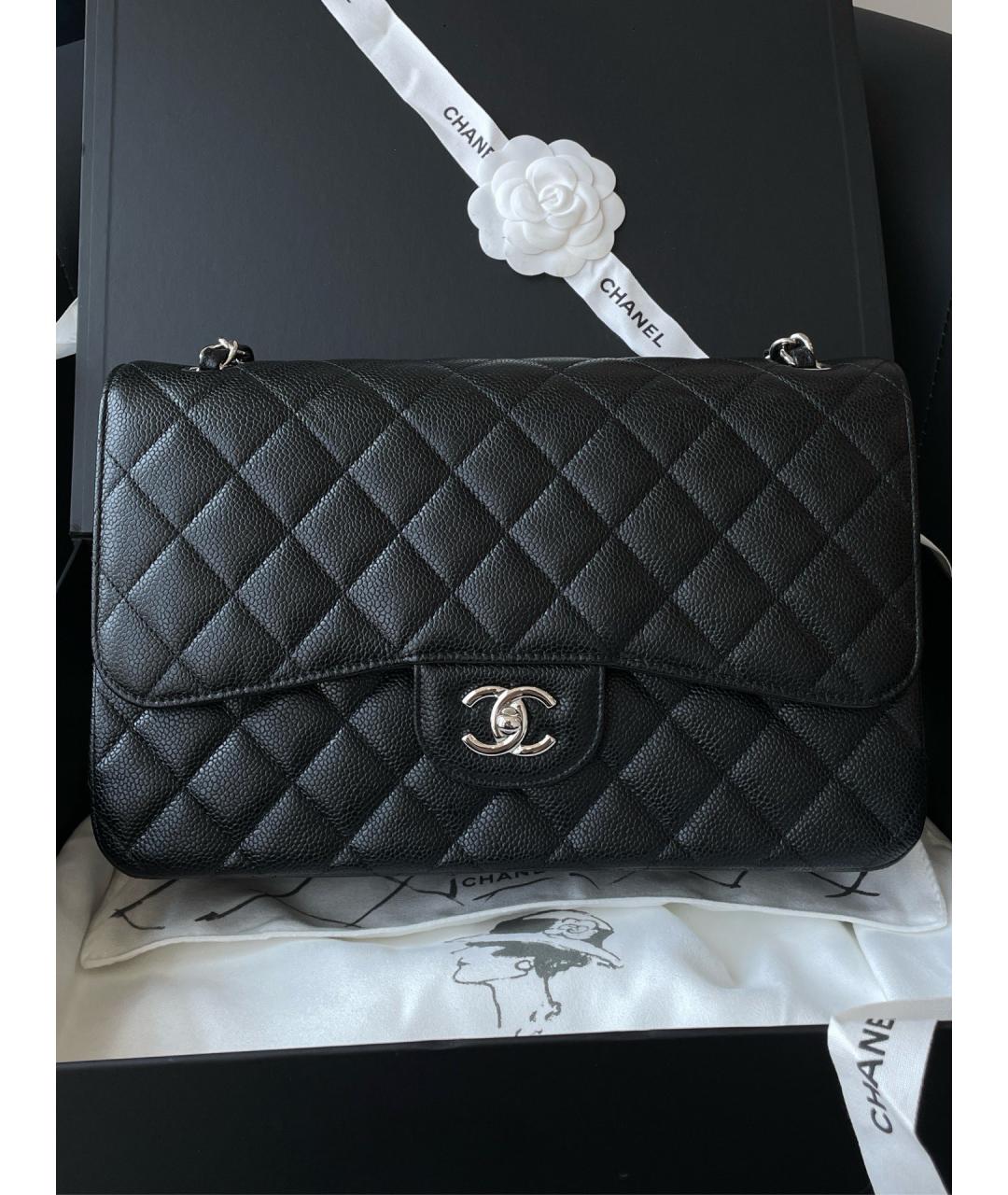 CHANEL Черная кожаная сумка через плечо, фото 8