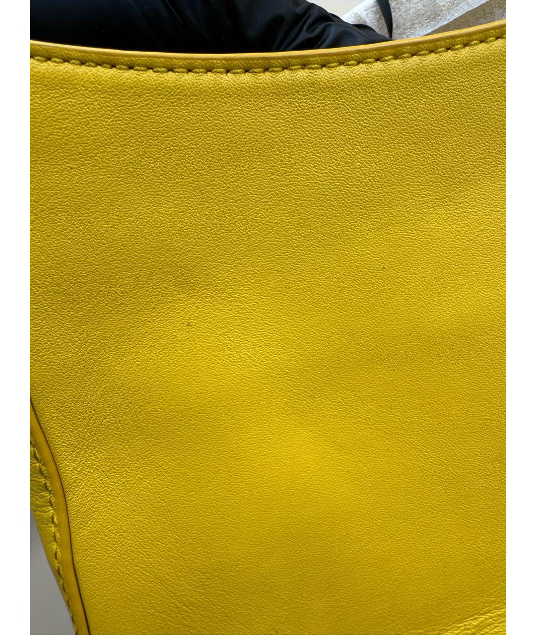 DKNY Желтая кожаная сумка через плечо, фото 8